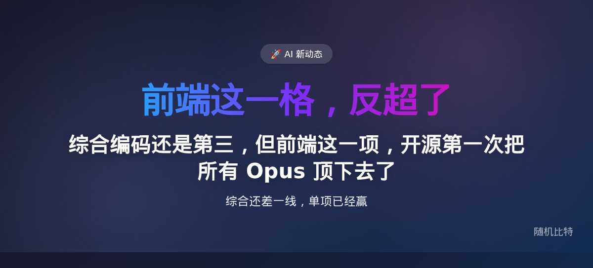综合编码还是第三，但前端这一项，开源第一次把所有 Opus 顶下去了