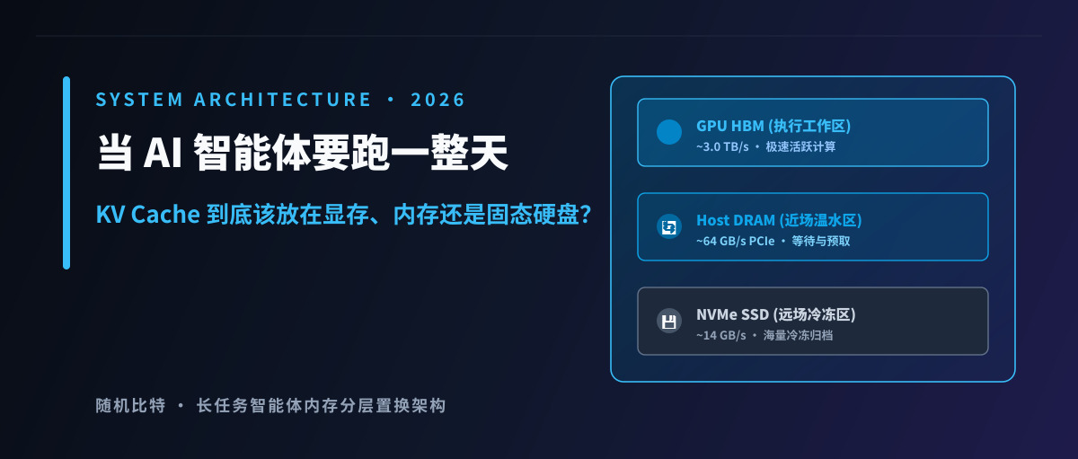 当 AI 智能体要跑一整天：KV Cache 到底该放在显存、内存还是固态硬盘？