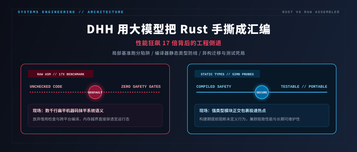 DHH 用大模型把 Rust 手撕成汇编:性能狂飙 17 倍背后的工程倒退